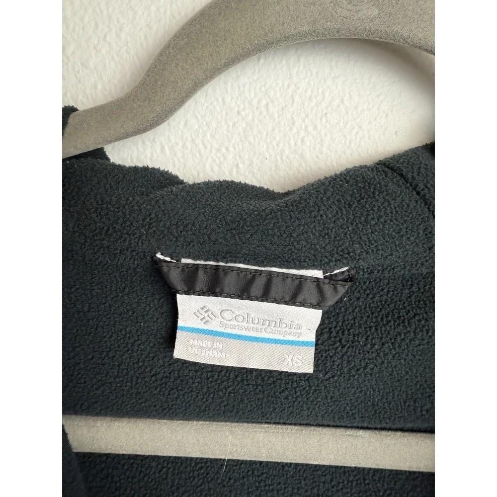 Columbia Flash Challenger Windbreaker Jacket Mens XS Black Logo Hooded Zip-Up‎